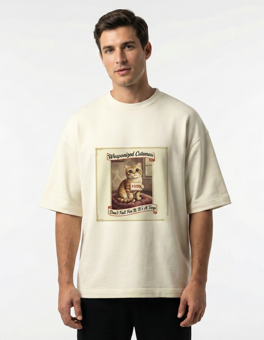 Weaponized Cuteness - Unisex Terry Oversized Tee