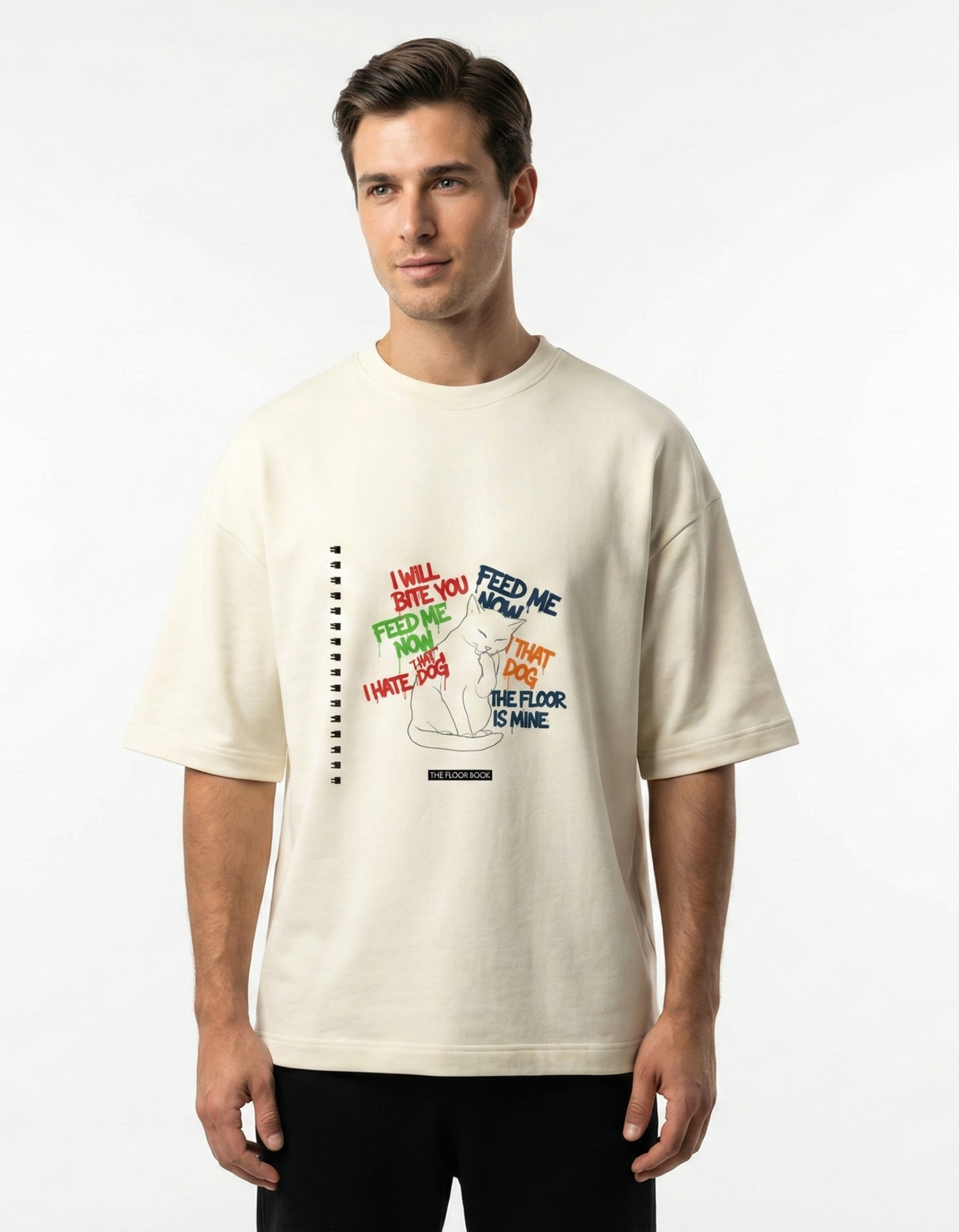 The Monologue (I Will Bite You) Cat - Unisex Terry Oversized Tee