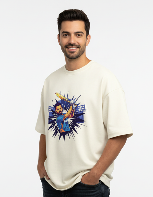 Virat Kohli - Midnight Smash | Unisex Terry Oversized Tee