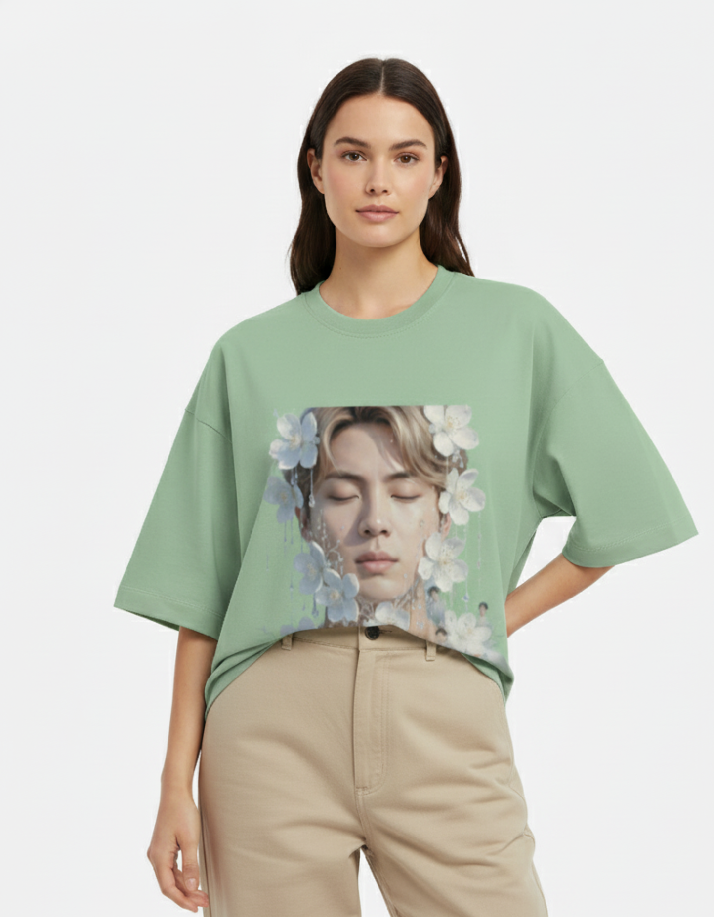 BTS - Jin Ethereal Flowers | Unisex Terry Oversized Tee