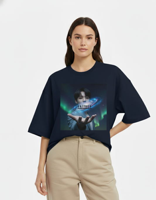 BTS - Jungkook Galaxy Hand | Unisex Terry Oversized Tee