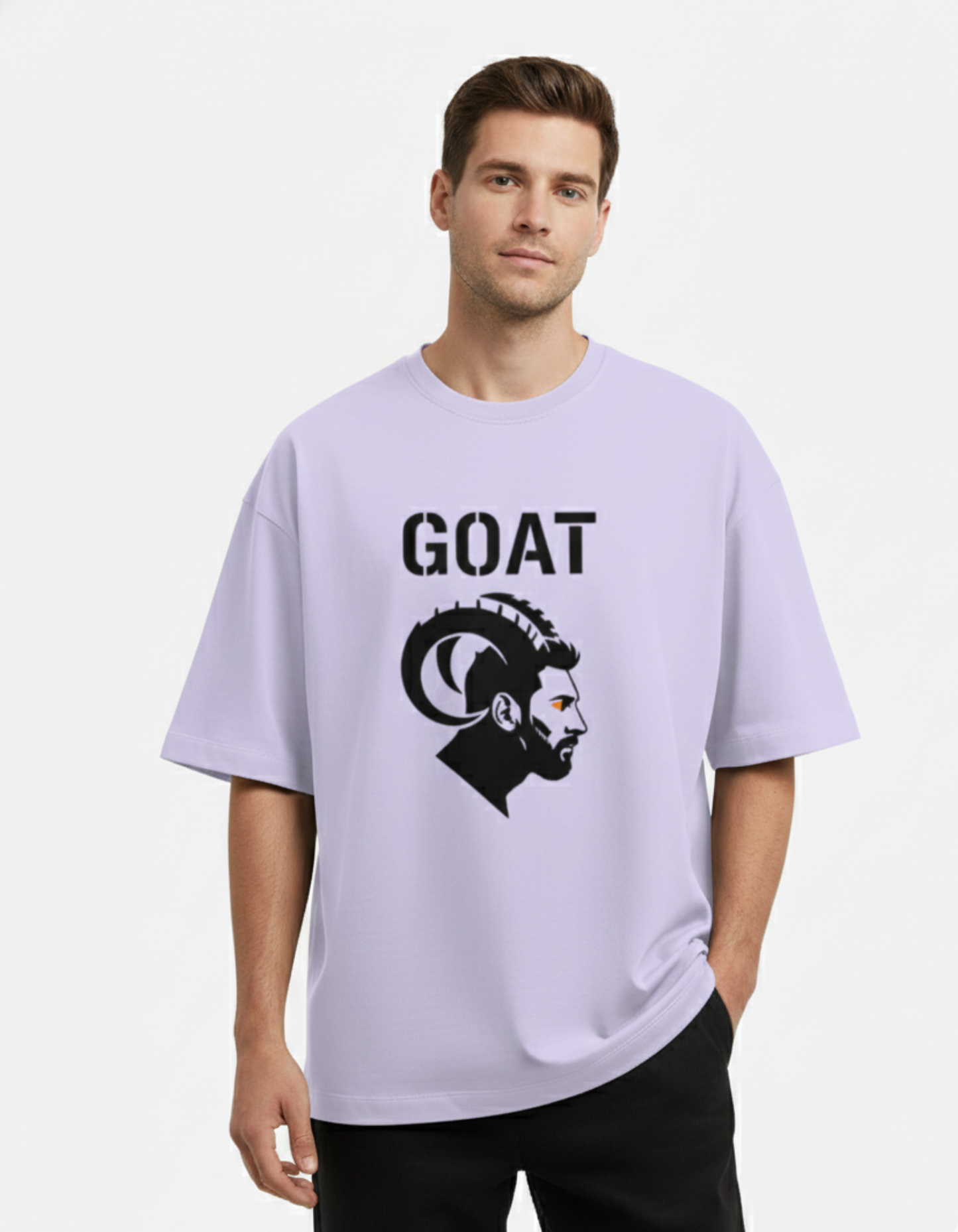 Lionel Messi - The GOAT Stencil Profile | Unisex Terry Oversized Tee
