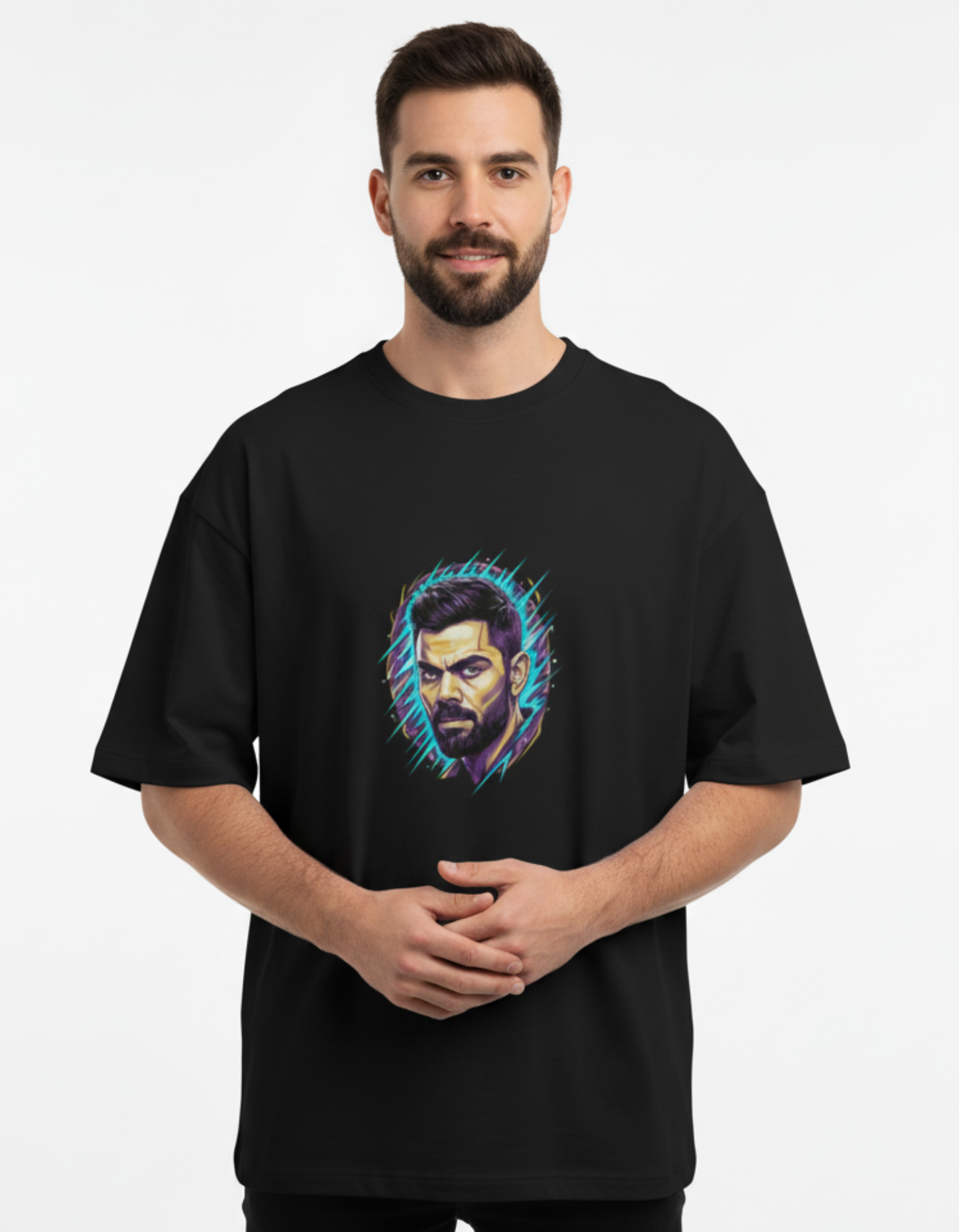 Virat Kohli - Galactic Force Portrait | Unisex Terry Oversized Tee