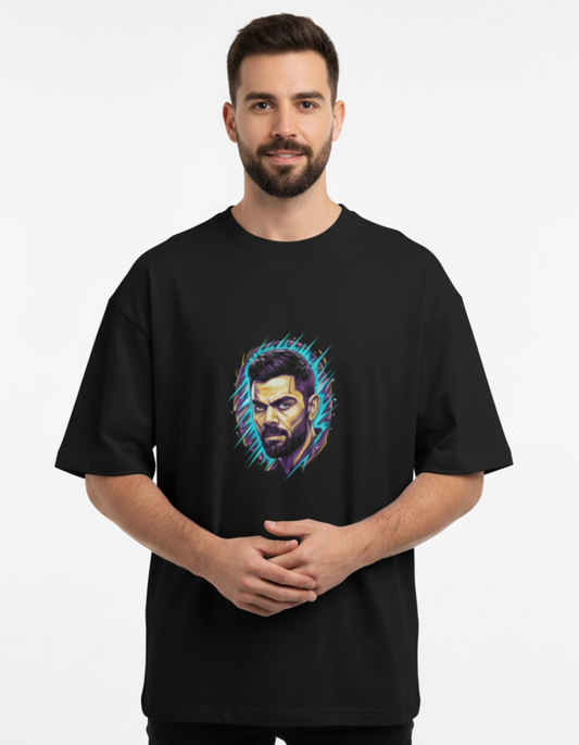 Virat Kohli - Galactic Force Portrait | Unisex Terry Oversized Tee