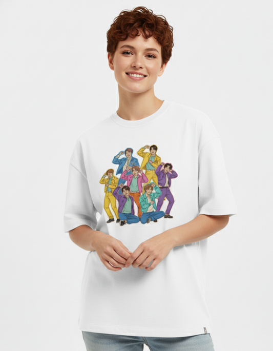 BTS - Retro Pop Dance Crew | Unisex Terry Oversized Tee