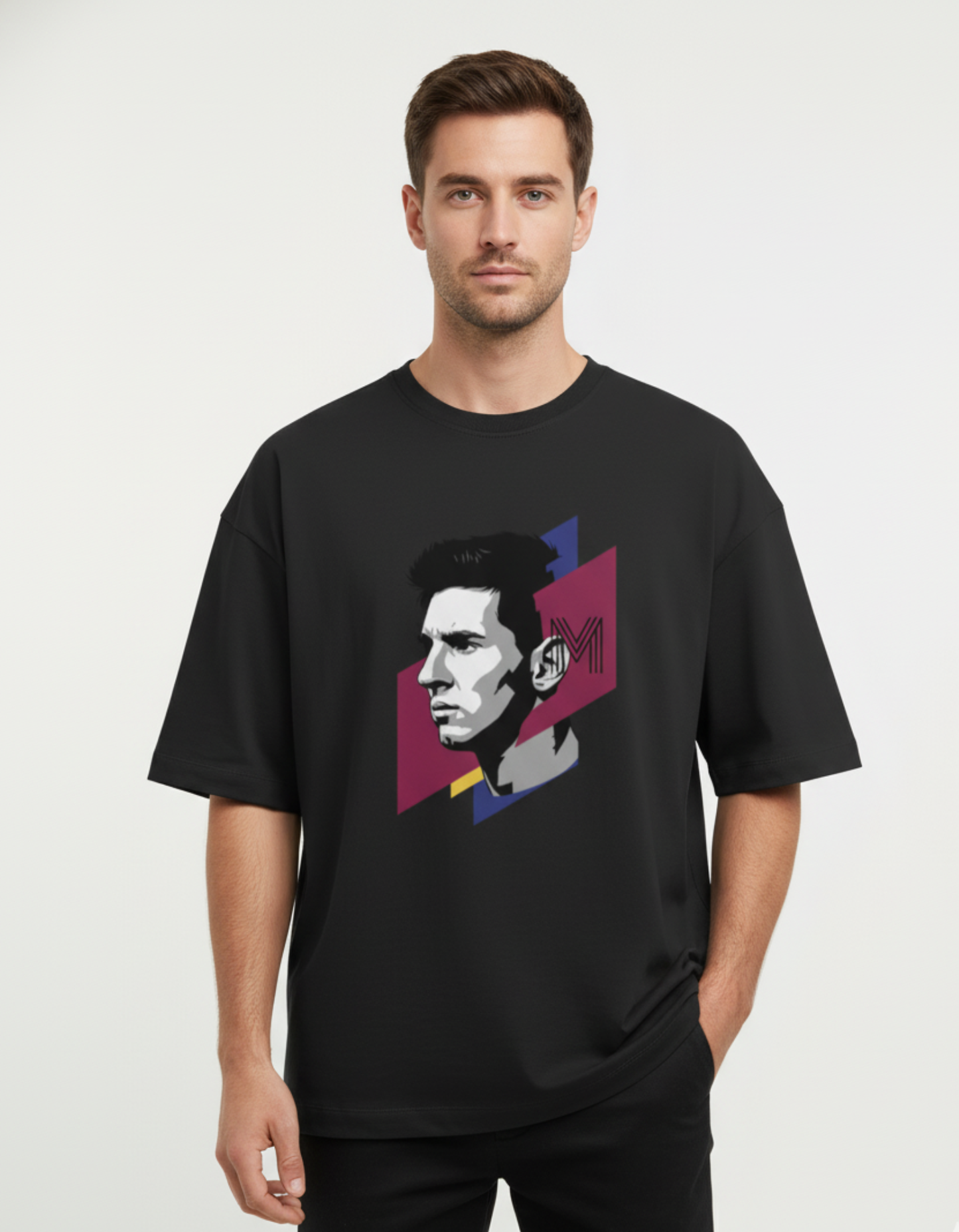 Lionel Messi - Blaugrana Abstract Portrait | Unisex Terry Oversized Tee
