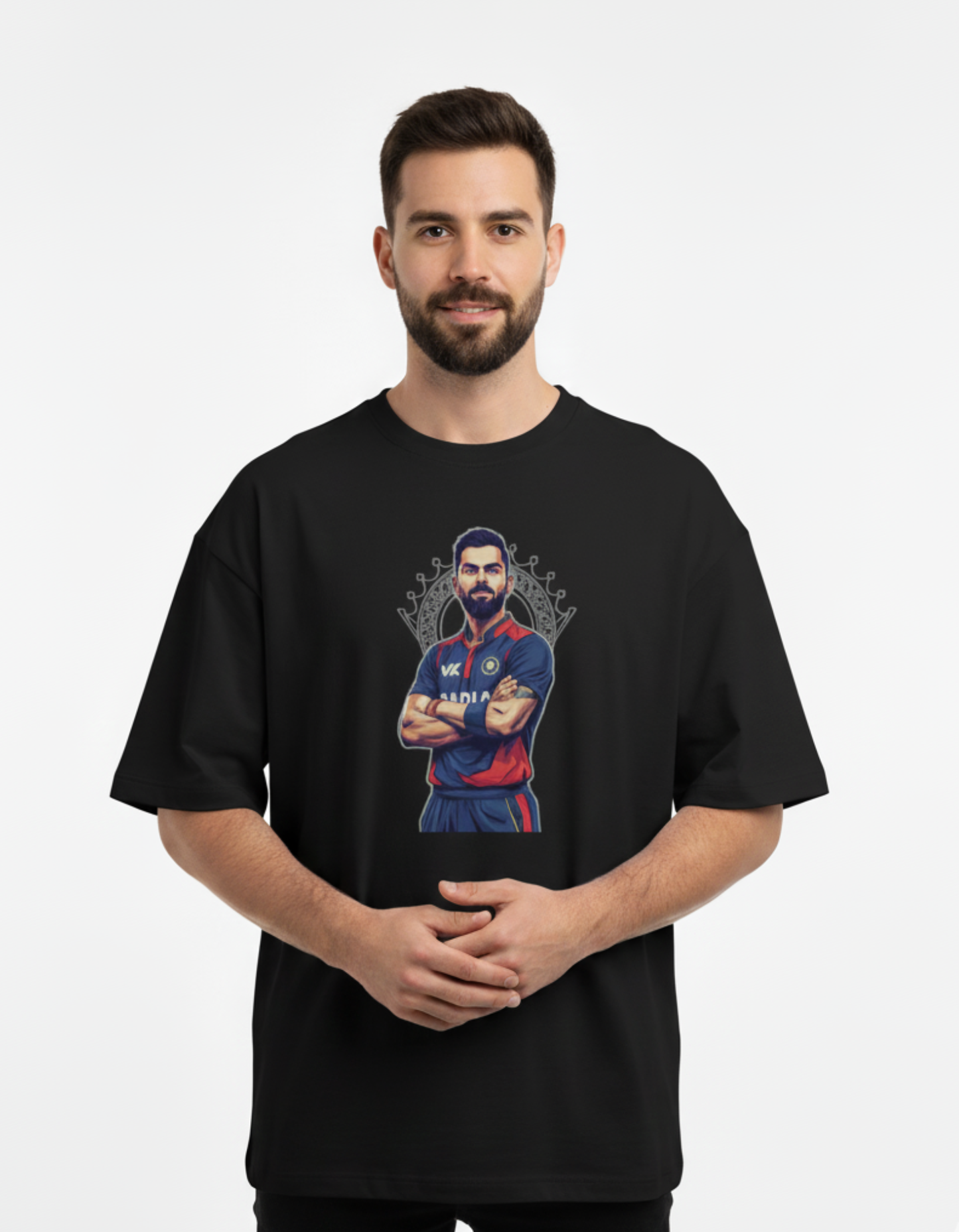 Virat Kohli - VK Crest Stance | Unisex Terry Oversized Tee