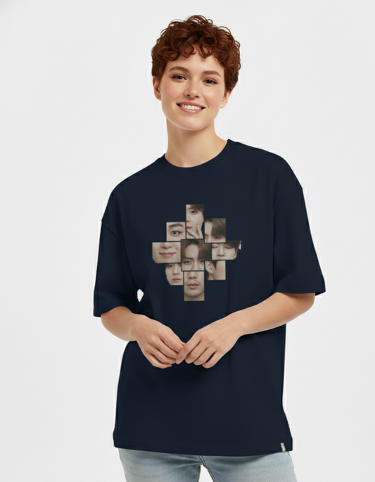 BTS - Puzzle of Seven Faces | Unisex Terry Oversized Tee