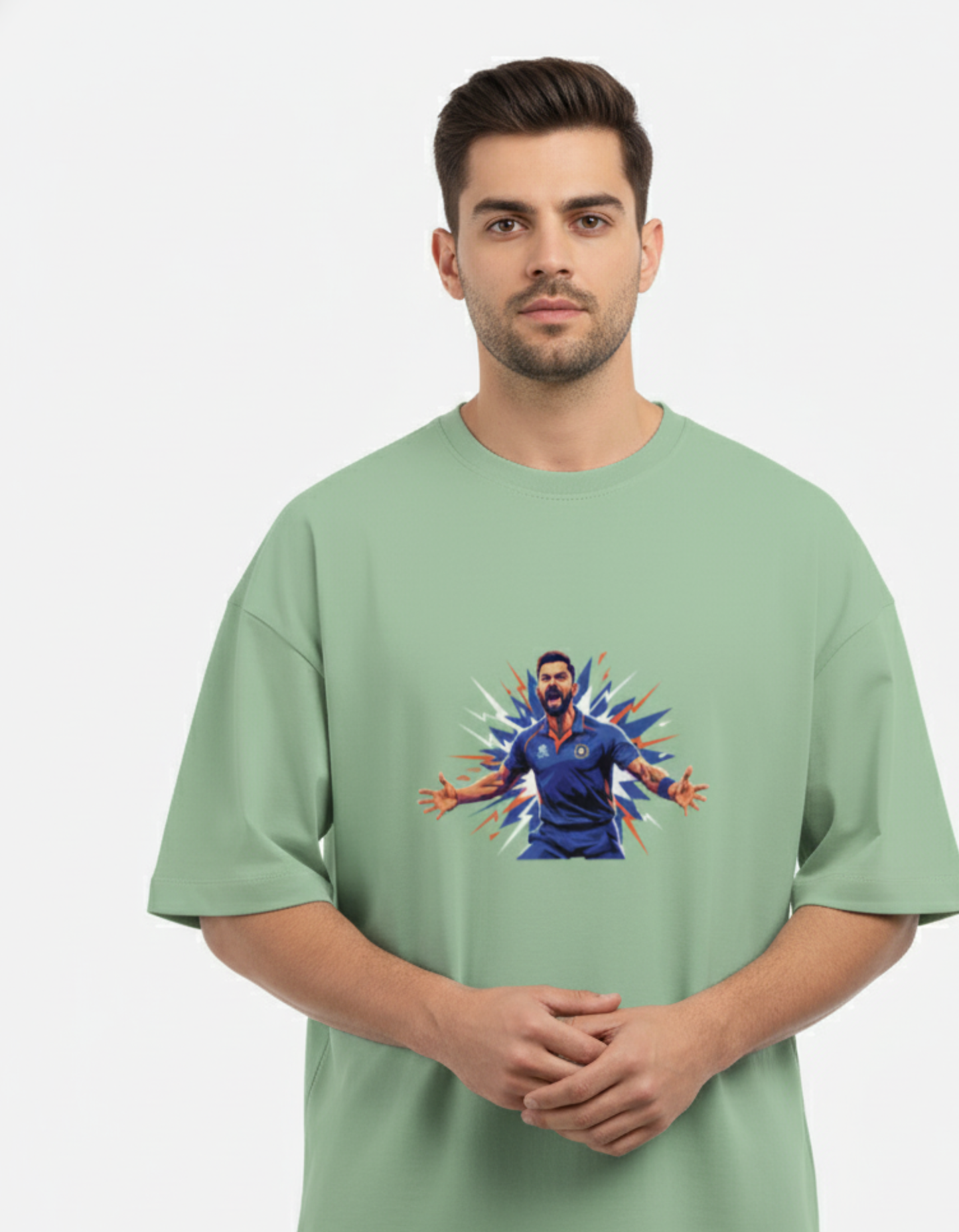 Virat Kohli - Blue Thunder Roar | Unisex Terry Oversized Tee