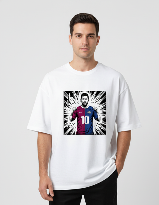 Lionel Messi - Manga Split Kit 10 | Unisex Terry Oversized Tee