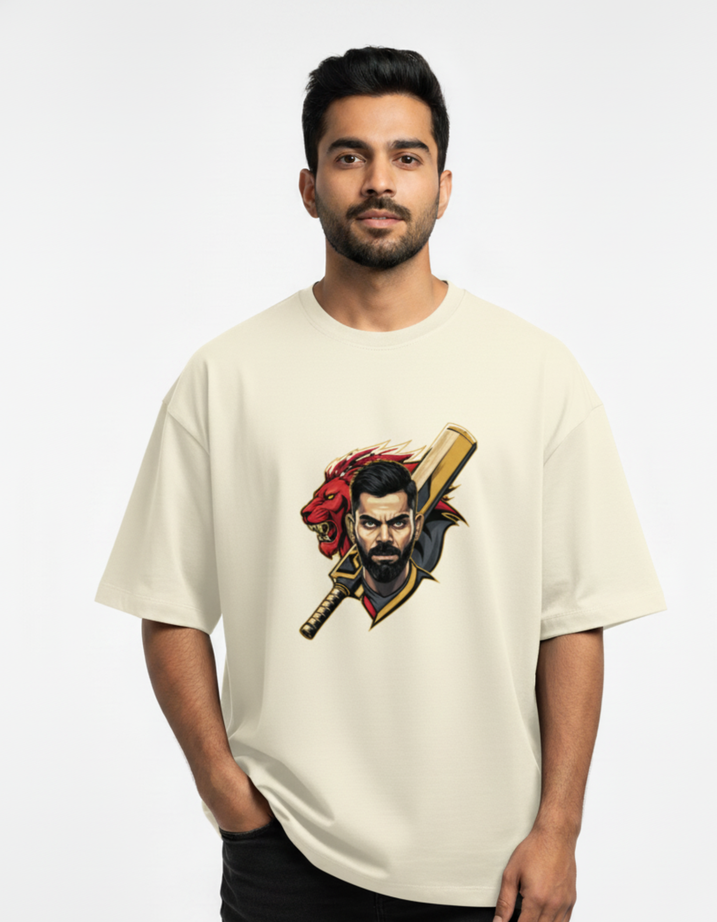Virat Kohli - Lion Hearted Royal | Unisex Terry Oversized Tee