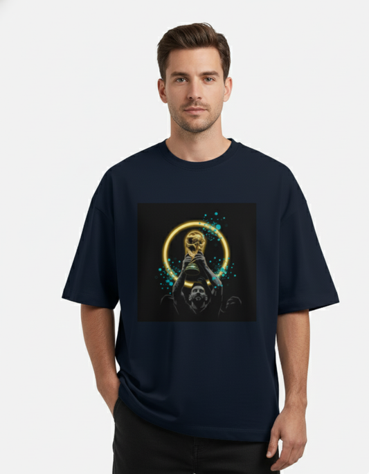 Lionel Messi - Golden Halo Champion | Unisex Terry Oversized Tee