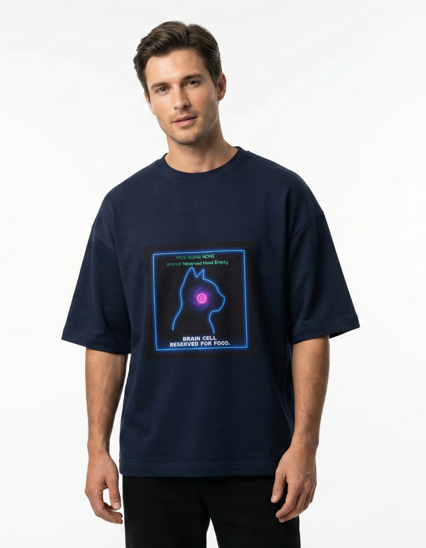 Maximum Head Empty (Brain Cell For Food) - Unisex Terry Oversized Tee
