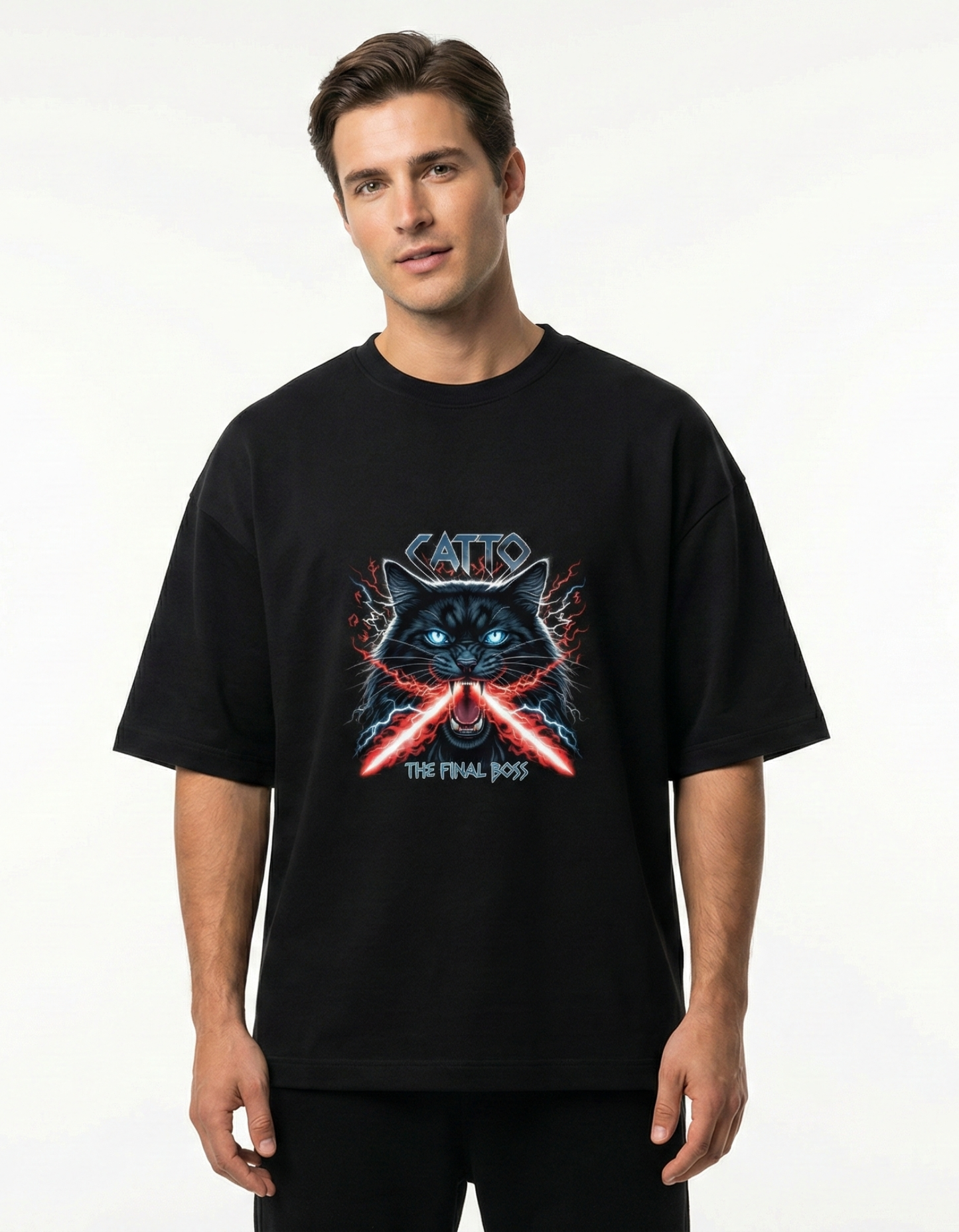 CATTO The Final Boss (Heavy Metal) - Unisex Terry Oversized Tee