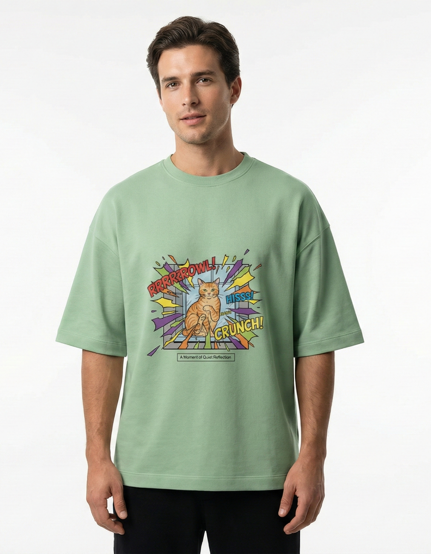 A Moment of Quiet Reflection (Rrrrowl!) - Unisex Terry Oversized Tee