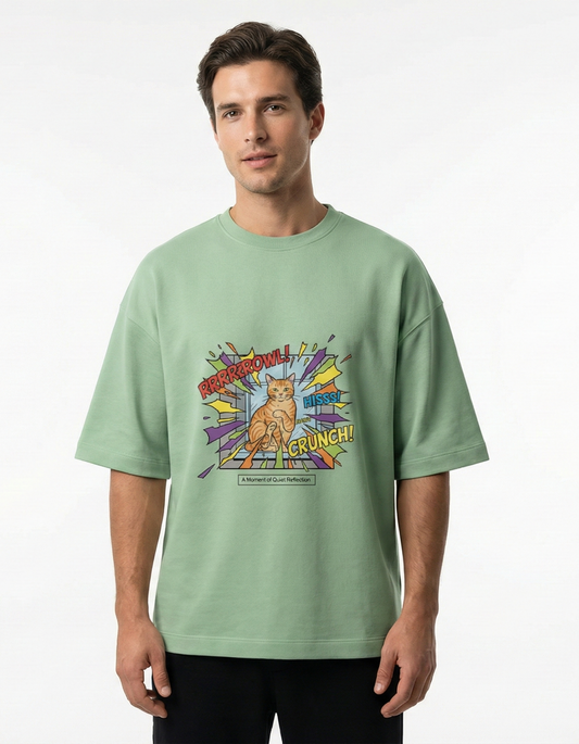 A Moment of Quiet Reflection (Rrrrowl!) - Unisex Terry Oversized Tee
