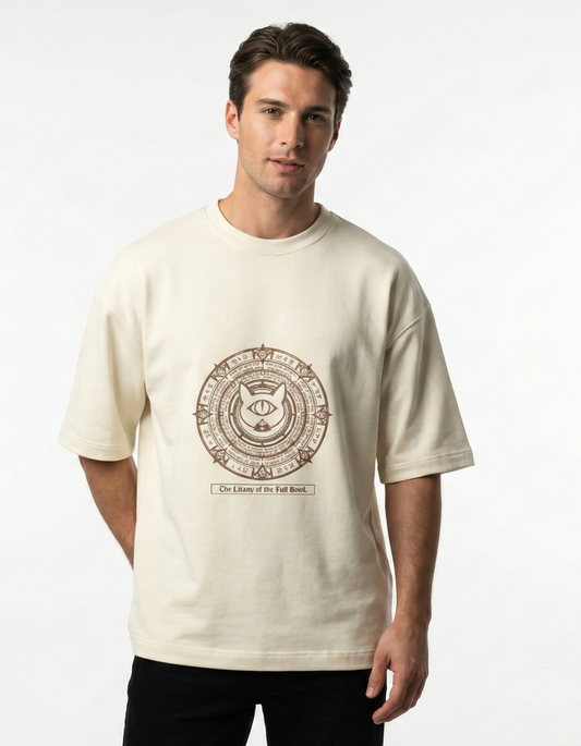 The Litany of the Full Bowl - Unisex Terry Oversized Tee
