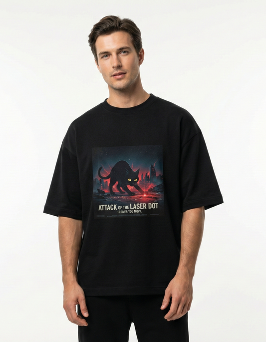 Attack of the Laser Dot (Movie Poster) - Unisex Terry Oversized Tee