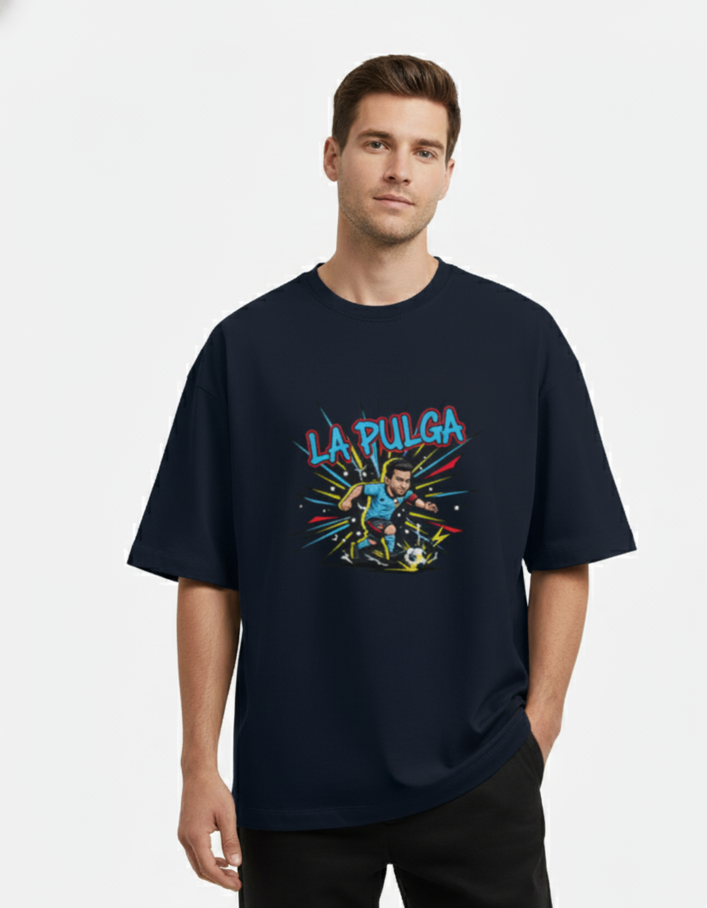 Lionel Messi - La Pulga Pop Art| Unisex Terry Oversized Tee
