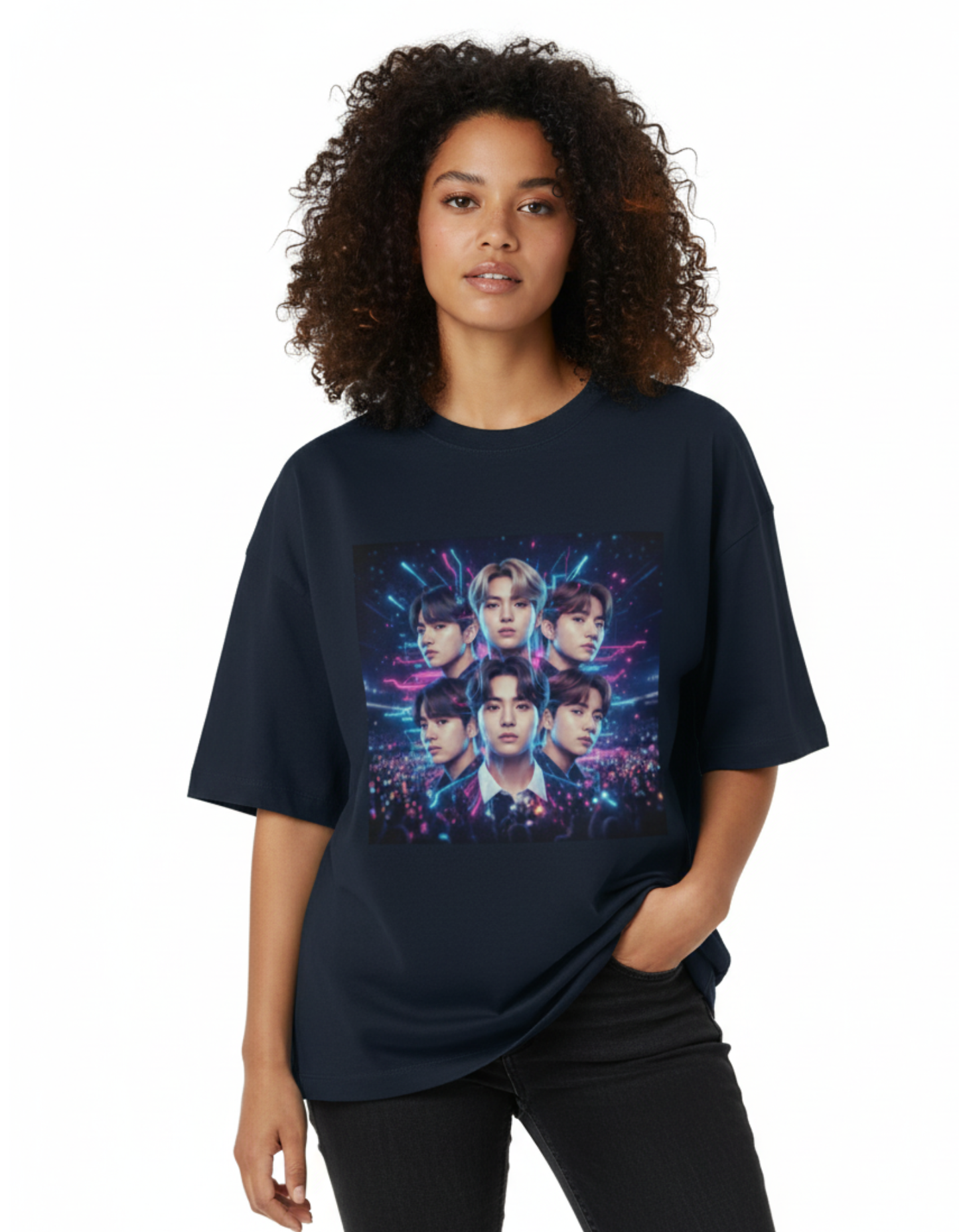 BTS - Neon Circuitry Ensemble | Unisex Terry Oversized Tee