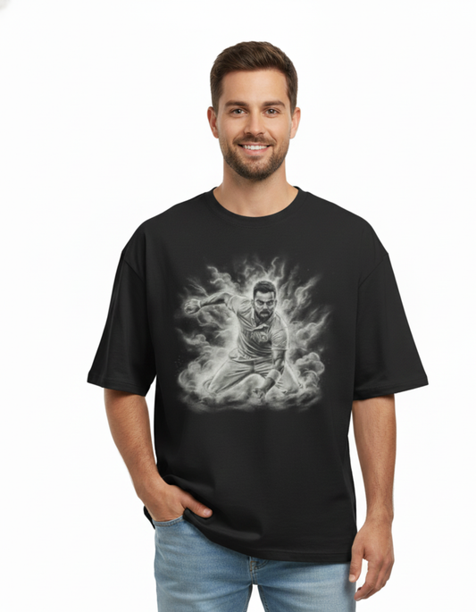 Virat Kohli - Chalk Dust Action | Unisex Terry Oversized Tee