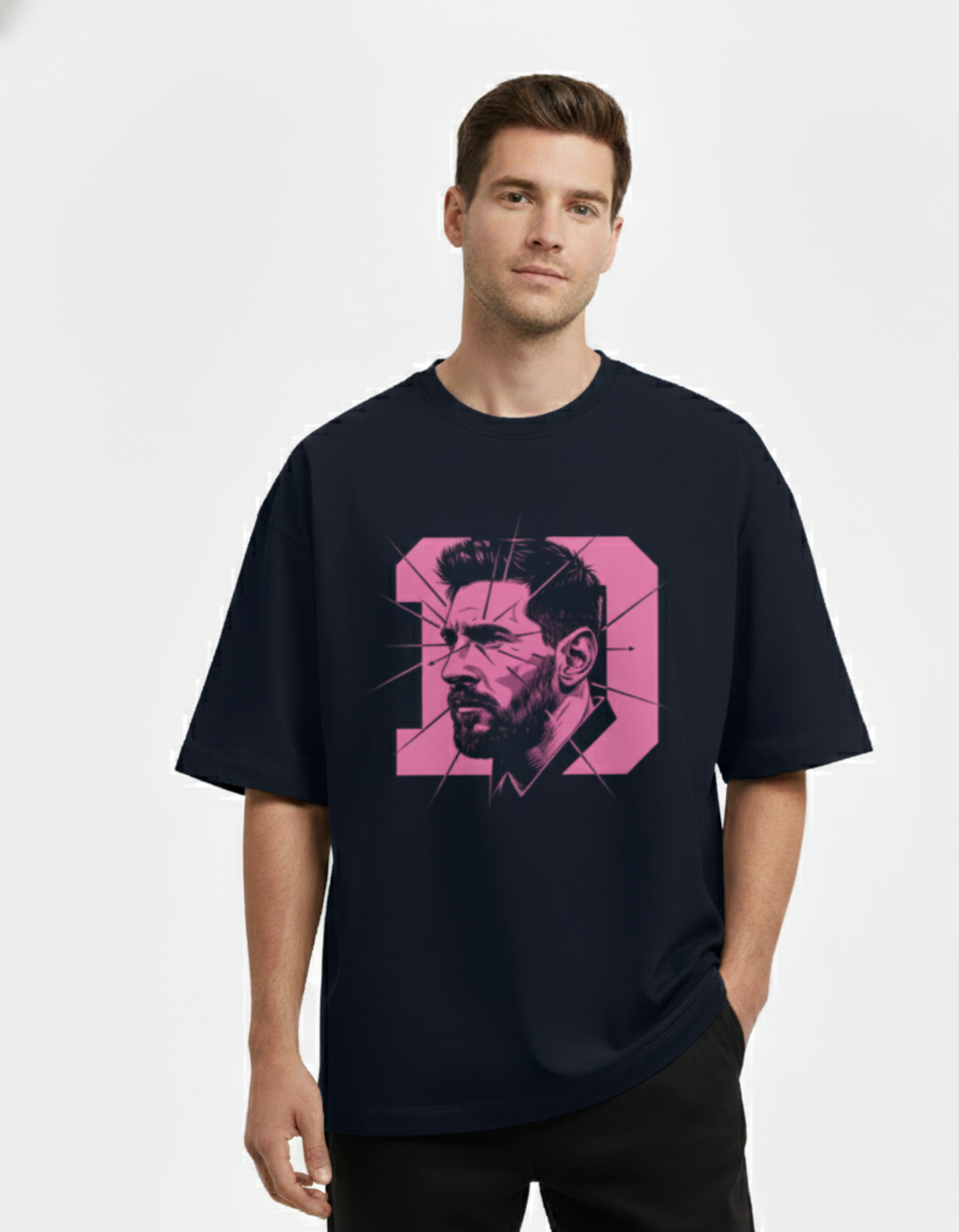 Lionel Messi - The 10: Precision Portrait | Unisex Terry Oversized Tee