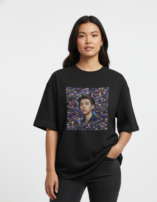 BTS - RM Photo Mosaic | Unisex Terry Oversized Tee