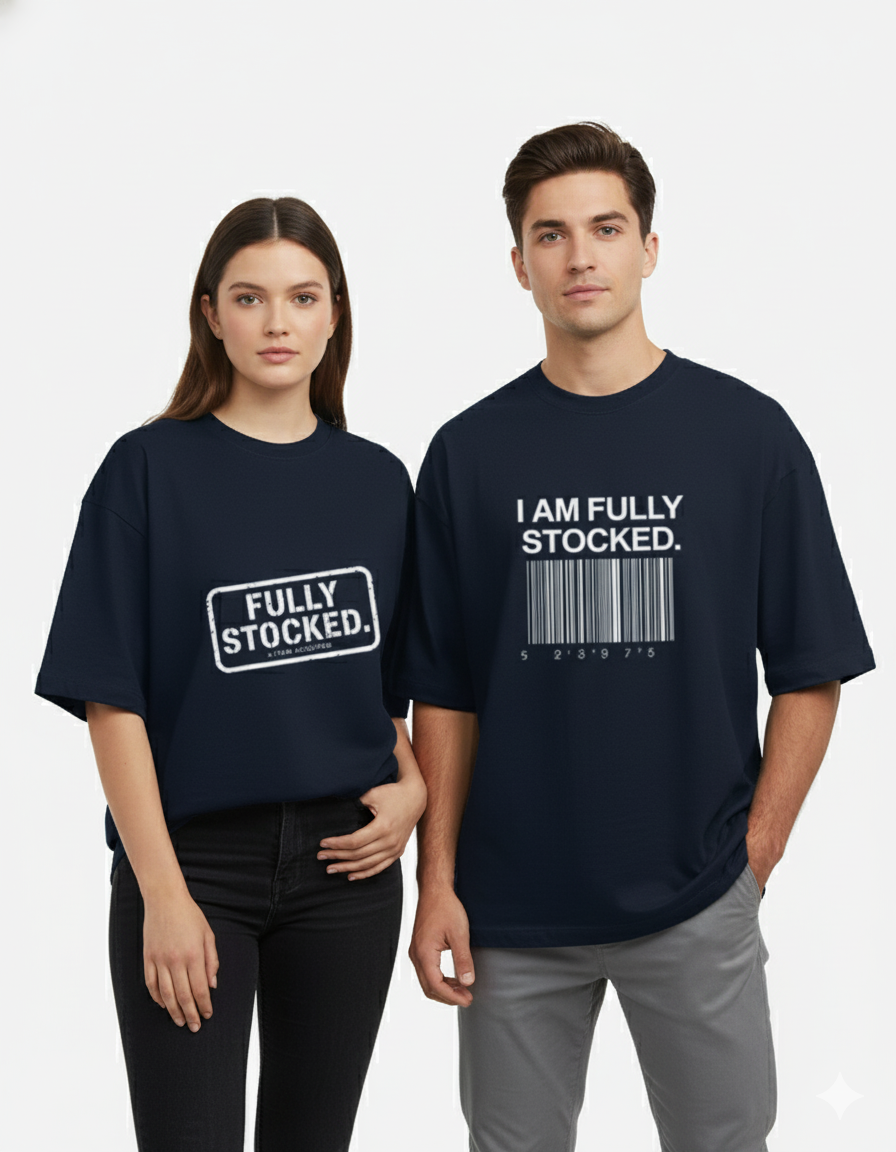 Fully Stocked - Couple Unisex Terry Oversized Tee Combo
