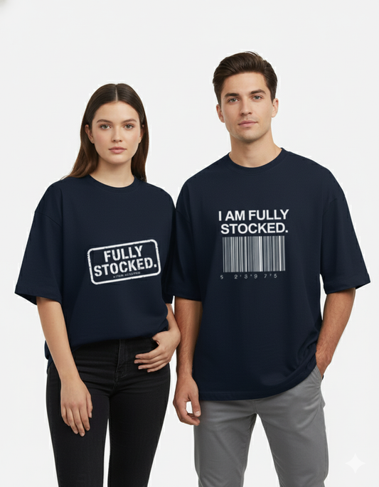Fully Stocked - Couple Unisex Terry Oversized Tee Combo
