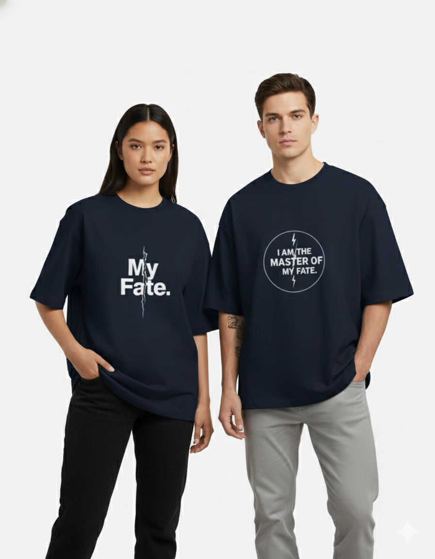 My Fate  - Couple Unisex Terry Oversized Tee Combo